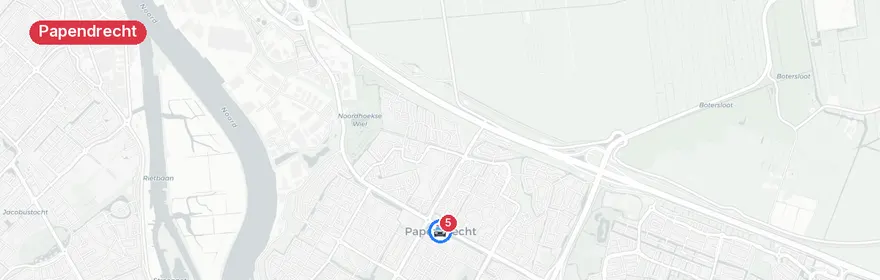 Kaart van Twee verkeersongevallen N3, Papendrecht