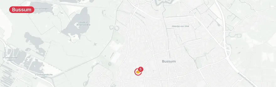 Kaart van Gaslekkage Boslaan Bussum