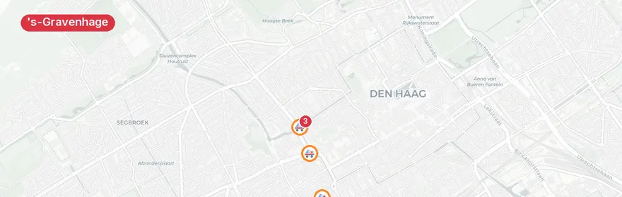 Kaart van Spoedeisend geval Westermolens, 's-Gravenhage