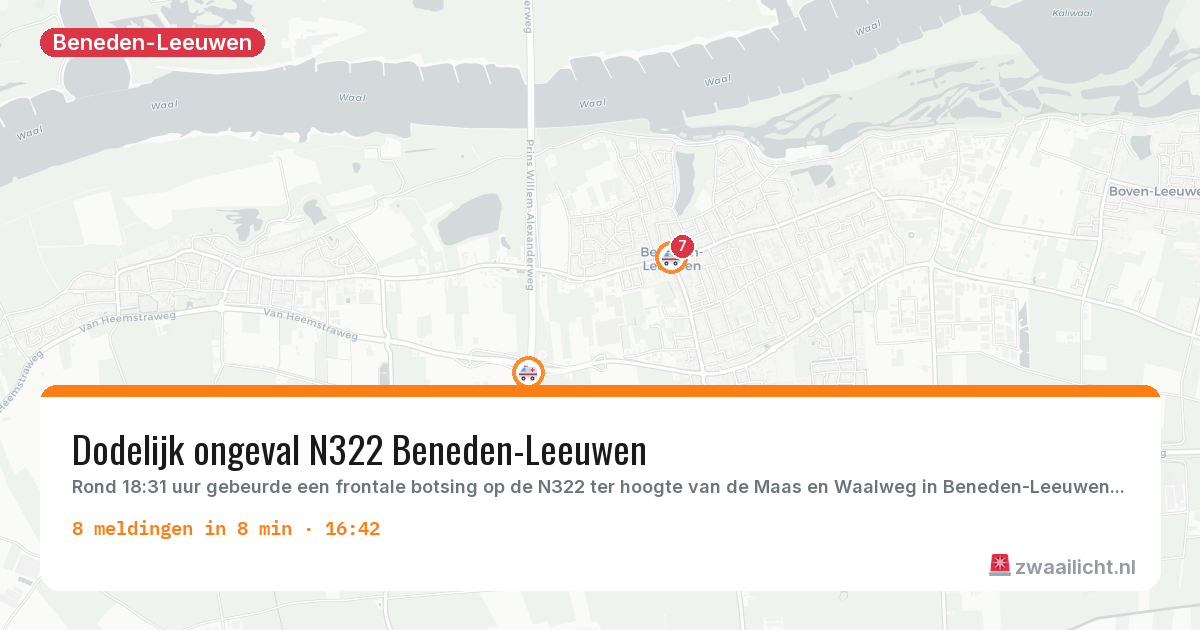 Kaart van de activiteitspiek bij Beneden-Leeuwen