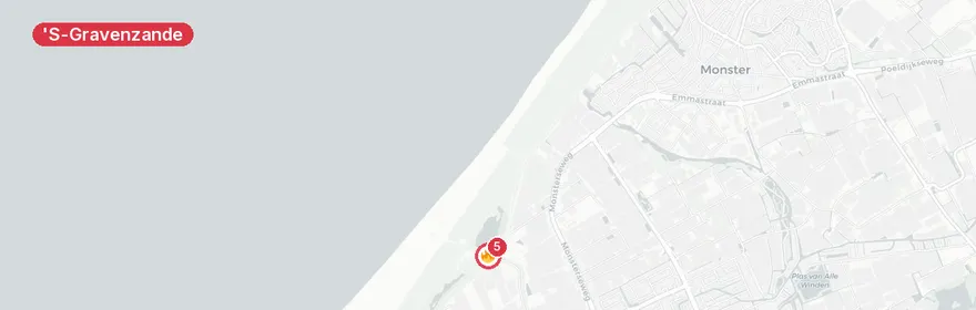 Kaart van Duinbrand Verlengde Strandweg 's-Gravenzande