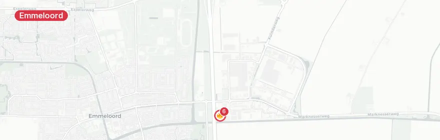 Kaart van Containerbrand Barakkenweg Emmeloord
