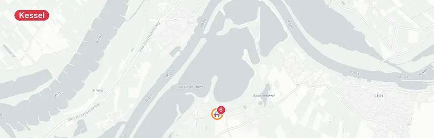 Kaart van Persoon te water veerdienst Kessel