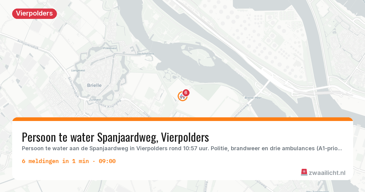 Kaart van de activiteitspiek bij Vierpolders