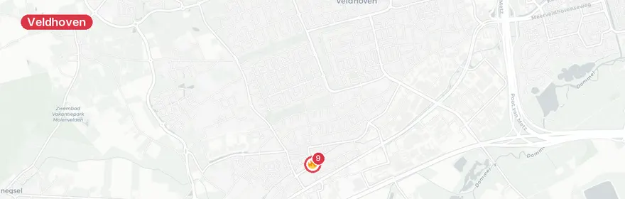Kaart van Zeer grote industriebrand Dorpstraat Veldhoven