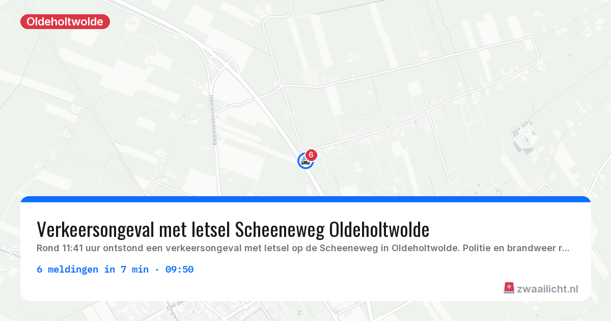 Kaart van de activiteitspiek bij Oldeholtwolde