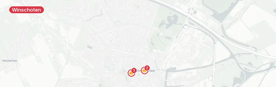 Kaart van Woningbrand flat Hoogklei Winschoten