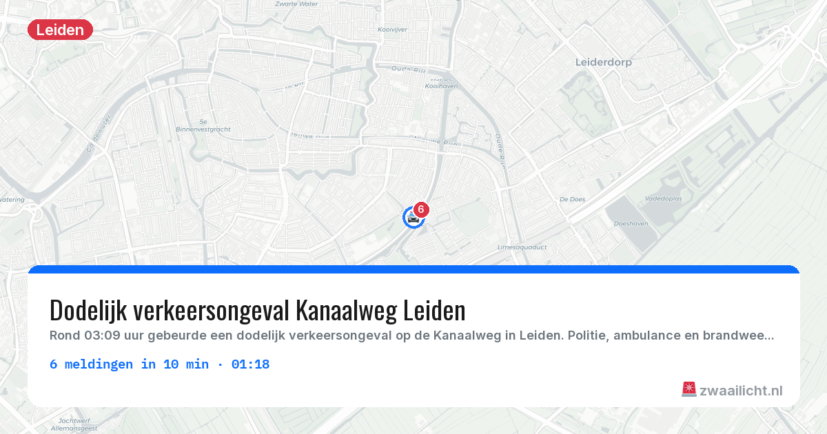 Kaart van de activiteitspiek bij Leiden