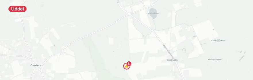 Kaart van Woningbrand Garderensemolenweg Uddel veroorzaakt door bli...