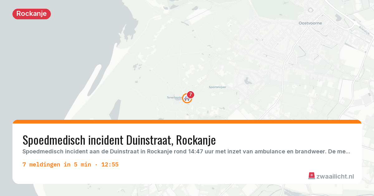 Kaart van de activiteitspiek bij Rockanje