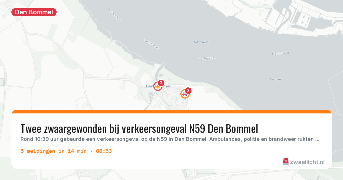 Kaart van de activiteitspiek bij Den Bommel
