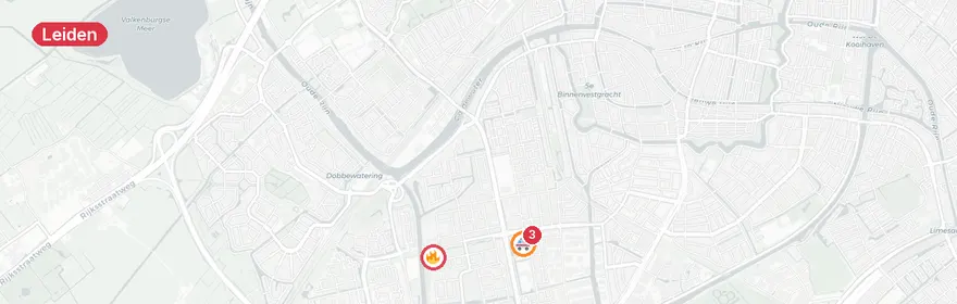 Kaart van Meerdere meldingen Bevrijdingsplein Leiden