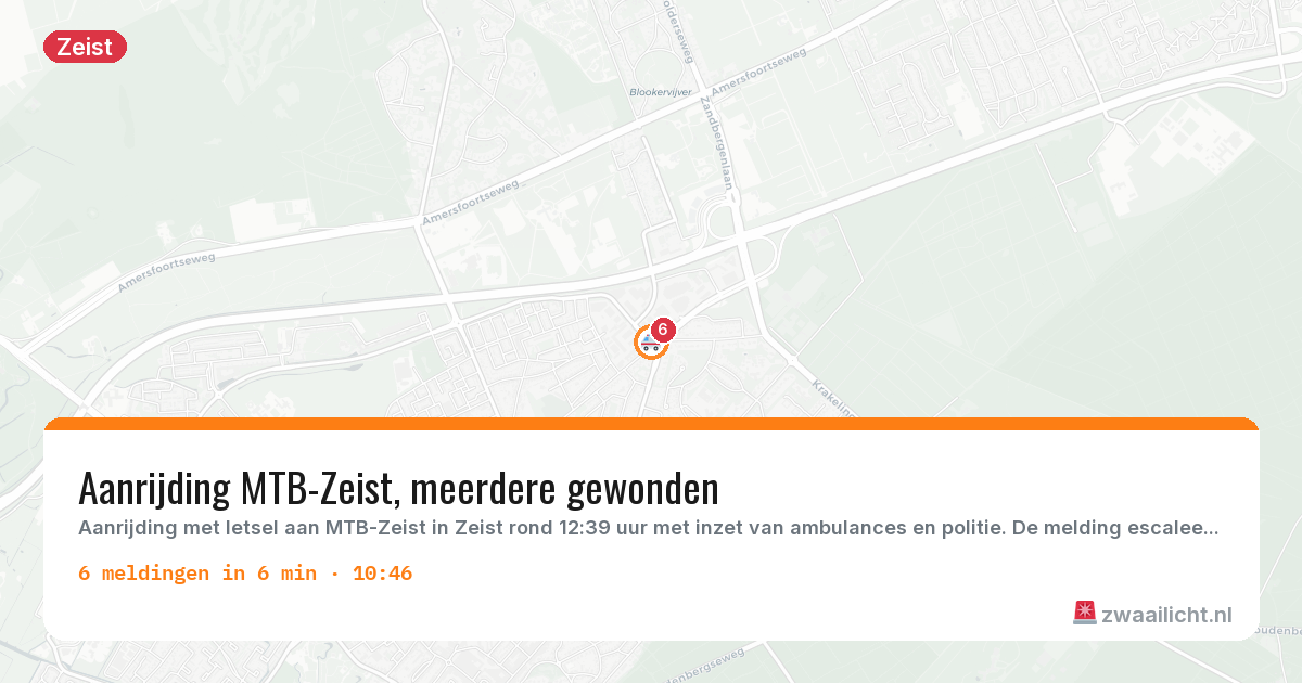 Kaart van de activiteitspiek bij Zeist