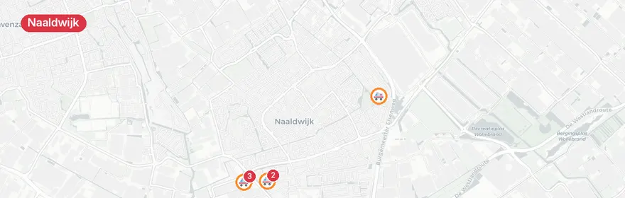 Kaart van Meerdere ambulancemeldingen en verkeersongeval Naaldwijk