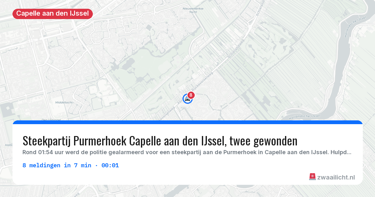 Kaart van de activiteitspiek bij Capelle aan den IJssel
