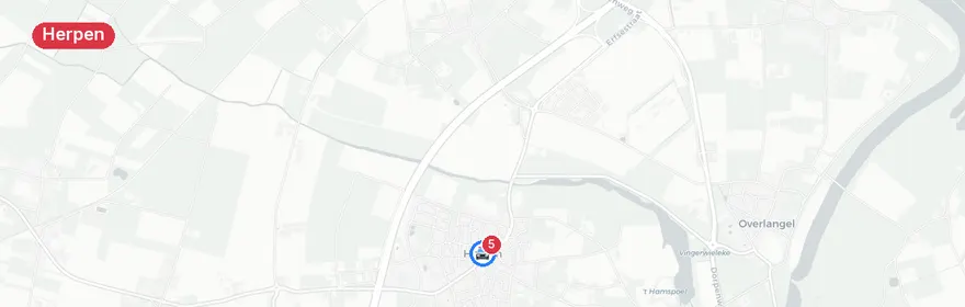Kaart van Meervoudig verkeersongeval A50 Herpen