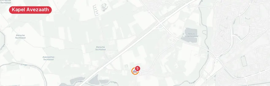 Kaart van Aanrijding A15 Kapel Avezaath, twee gewonden