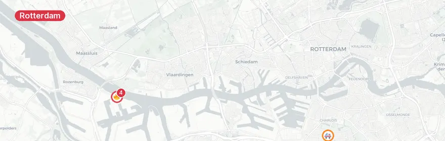Kaart van Reanimatie Professor Gerbrandyweg Botlek