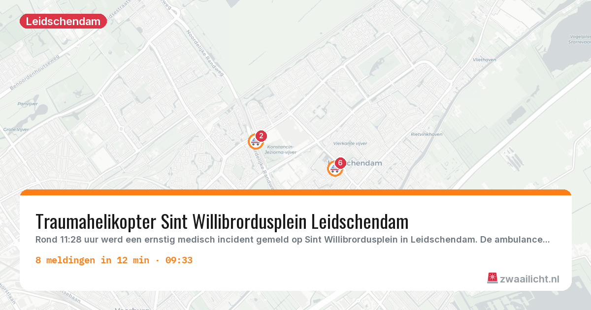 Kaart van de activiteitspiek bij Leidschendam
