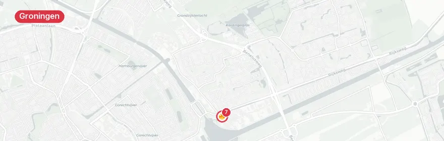 Kaart van Brand in sauna Regattaweg Groningen