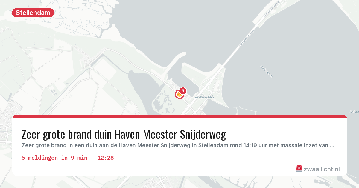Kaart van de activiteitspiek bij Stellendam