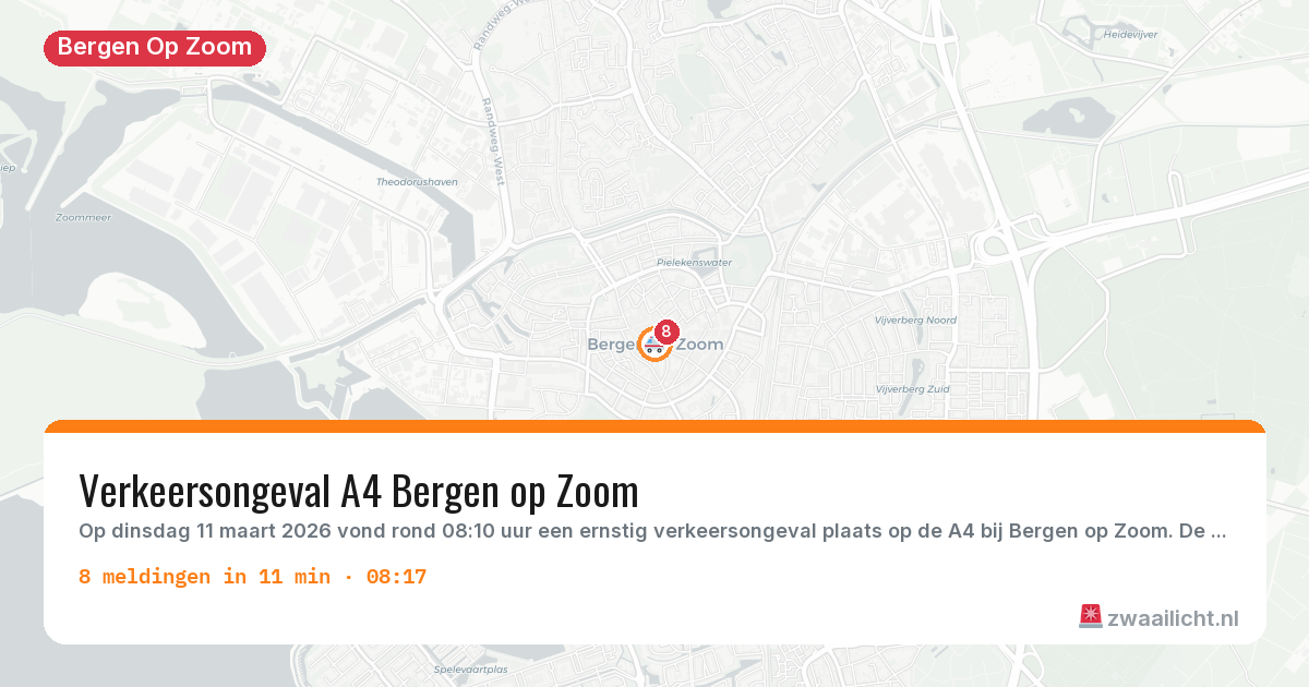 Kaart van de activiteitspiek bij Bergen Op Zoom