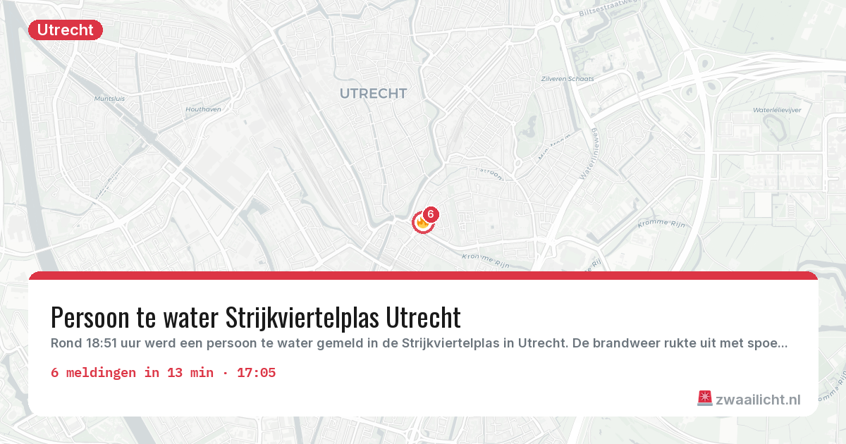 Kaart van de activiteitspiek bij Utrecht
