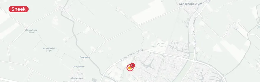 Kaart van Woningbrand Furmerusstraat Sneek, man aangehouden