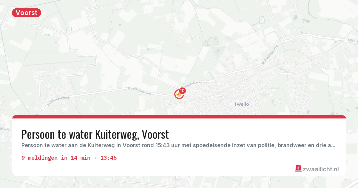 Kaart van de activiteitspiek bij Voorst