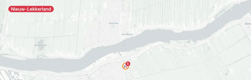 Kaart van Man met scootmobiel te water Albrechtstraat Nieuw-Lekkerland