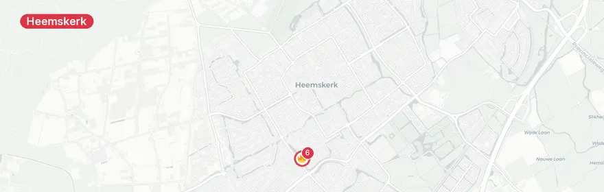 Kaart van Reanimatie Winterkoning Heemskerk, traumahelikopter ingezet