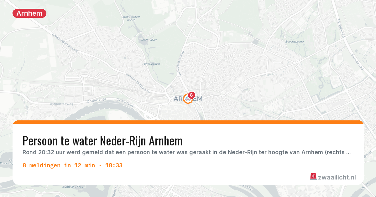 Kaart van de activiteitspiek bij Arnhem