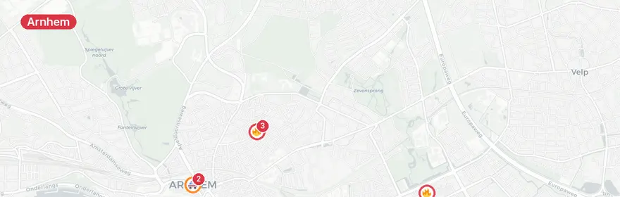 Kaart van Woningbrand Agnietenstraat Arnhem