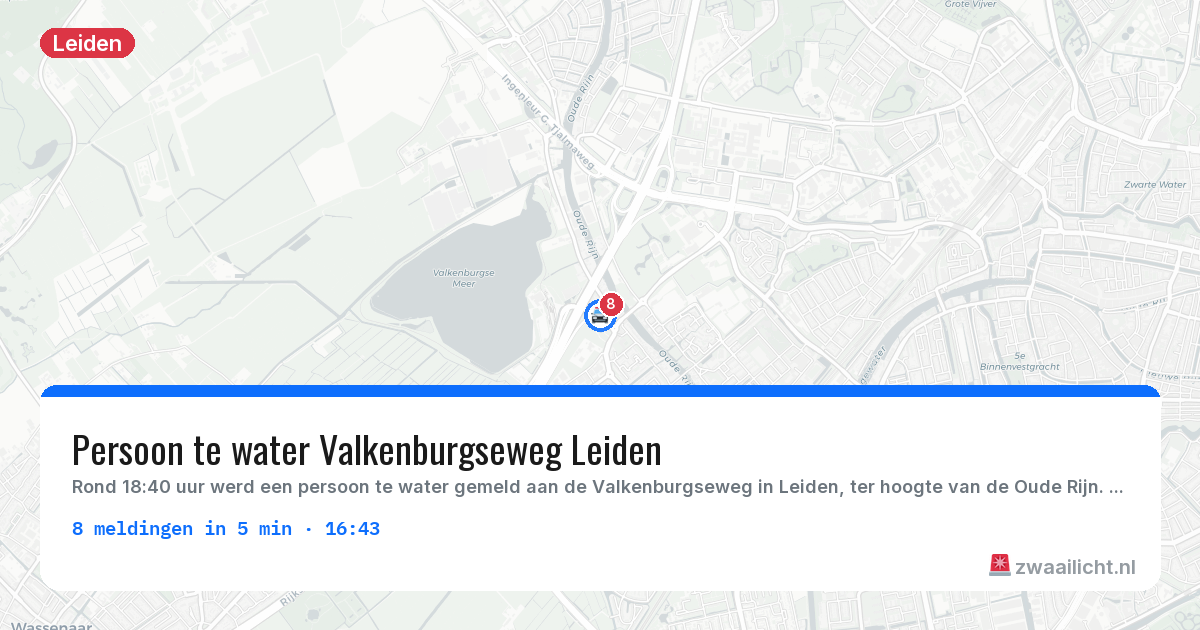 Kaart van de activiteitspiek bij Leiden