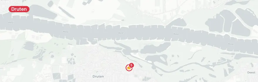 Kaart van Woningbrand Trompstraat Druten