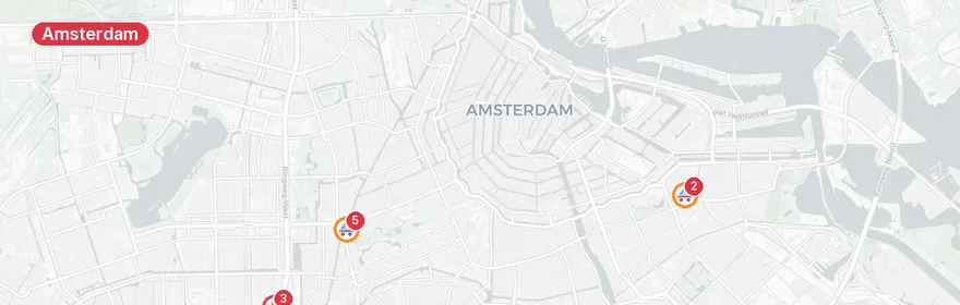 Kaart van Woningbrand en verkeersongeval leggen Amsterdam lamper