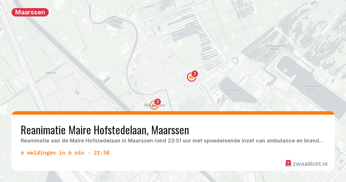 Kaart van de activiteitspiek bij Maarssen