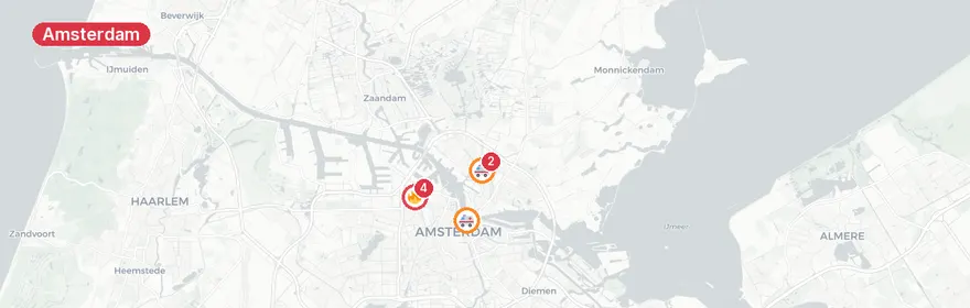 Kaart van Fietser overleden Contactweg Amsterdam