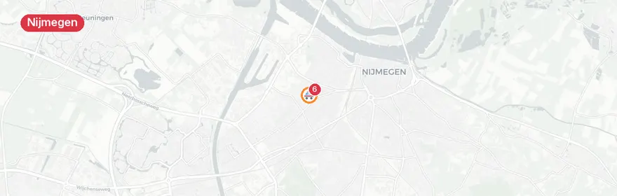 Kaart van Reanimatie op Heiweg Nijmegen, traumahelikopter ingezet