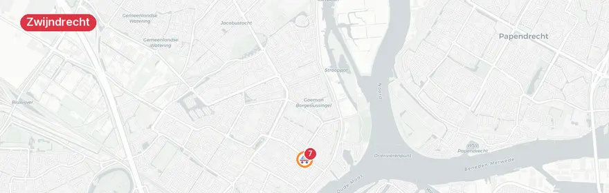 Kaart van Meerdere ambulances naar P.J. Oudplein Zwijndrecht