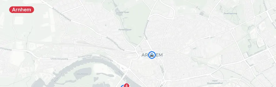Kaart van Aanrijding Stadsblokkenweg Arnhem, traumahelikopter ingezet