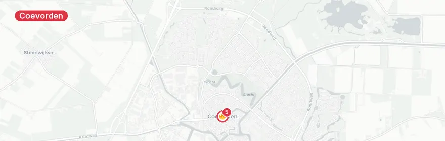 Kaart van Grote brand woning Padhuis Europaweg Coevorden