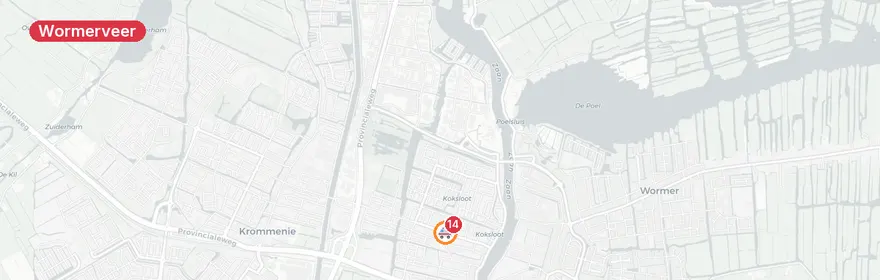 Kaart van Ernstig ongeluk N246 Wormerveer, motorrijder gereanimeerd