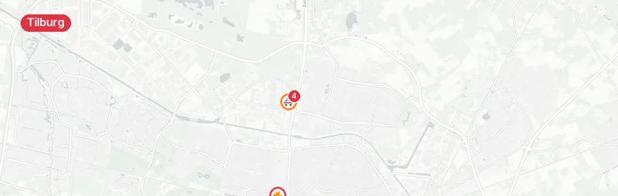 Kaart van Spoorwegongeval NS Tilburg Centraal