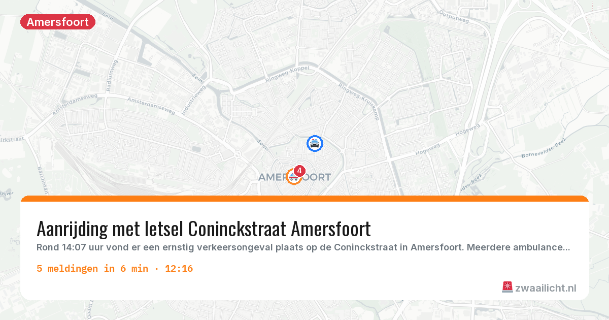 Kaart van de activiteitspiek bij Amersfoort
