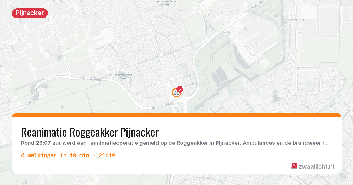 Kaart van de activiteitspiek bij Pijnacker