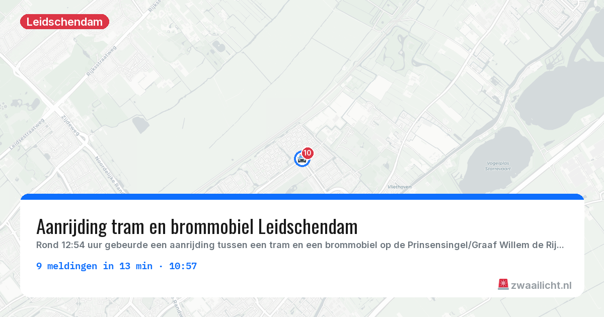 Kaart van de activiteitspiek bij Leidschendam