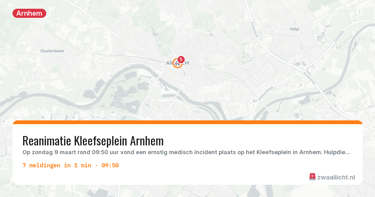 Kaart van de activiteitspiek bij Arnhem