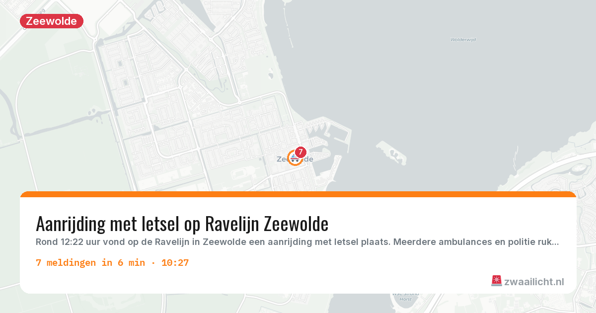 Kaart van de activiteitspiek bij Zeewolde