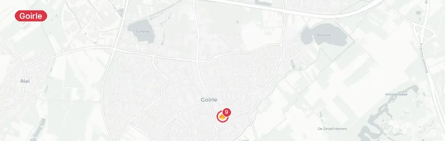 Kaart van Grote brand Koffiebakkers De Hovel Goirle